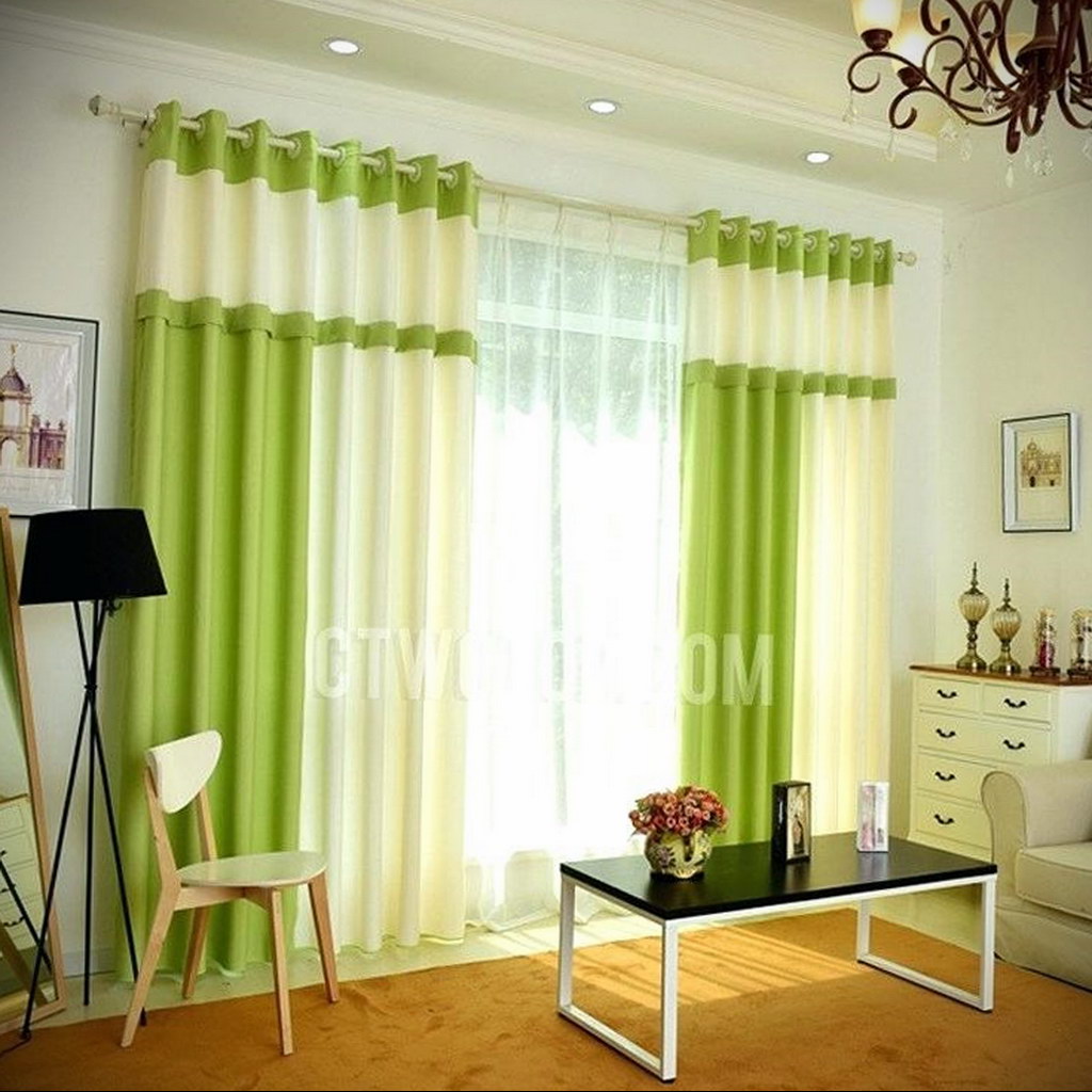 Фото зеленые шторы в интерьере гостиной фото