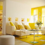 желтый цвет в интерьере гостиной 09.10.2019 №001 -yellow in interior- design-foto.ru