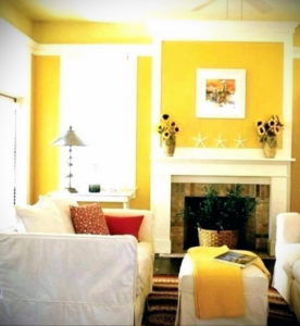 желтый цвет в интерьере гостиной 09.10.2019 №013 -yellow in interior- design-foto.ru