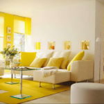желтый цвет в интерьере гостиной 09.10.2019 №021 -yellow in interior- design-foto.ru