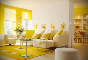 желтый цвет в интерьере гостиной 09.10.2019 №021 -yellow in interior- design-foto.ru