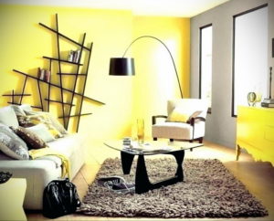 желтый цвет в интерьере гостиной 09.10.2019 №026 -yellow in interior- design-foto.ru
