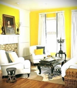 желтый цвет в интерьере гостиной 09.10.2019 №029 -yellow in interior- design-foto.ru