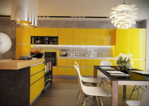 желтый цвет в интерьере кухни 09.10.2019 №002 -yellow in interior- design-foto.ru