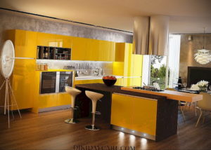 желтый цвет в интерьере кухни 09.10.2019 №028 -yellow in interior- design-foto.ru