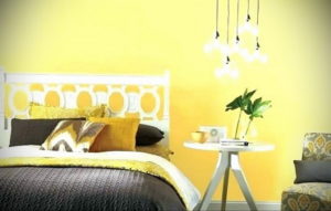 желтый цвет в интерьере спальни 09.10.2019 №014 -yellow in interior- design-foto.ru
