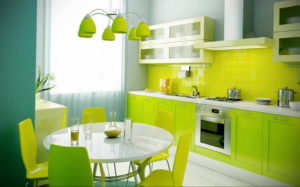 зеленая кухня в интерьере 06.10.2019 №005 -green in the interior- design-foto.ru