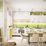 зеленая кухня в интерьере 06.10.2019 №013 -green in the interior- design-foto.ru