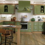 зеленая кухня в интерьере 06.10.2019 №019 -green in the interior- design-foto.ru