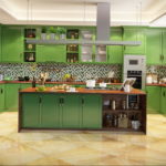 зеленая кухня в интерьере 06.10.2019 №028 -green in the interior- design-foto.ru