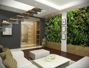 зеленая стена в интерьере 06.10.2019 №021 -green in the interior- design-foto.ru