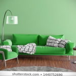 зеленый диван в интерьере 06.10.2019 №016 -green in the interior- design-foto.ru