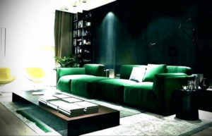 зеленый диван в интерьере 06.10.2019 №017 -green in the interior- design-foto.ru