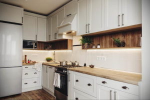 серый цвет в интерьере кухни 24.09.2019 №020 -gray interior- design-foto.ru