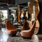 Abstract shaped mirrors and furniture in a boutique ebfa ae c ecccaa 071223 design-foto.ru