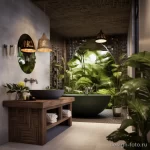 Bathroom with tropical plants and natural decor elem aac bbd be cdbb _1 041223 design-foto.ru