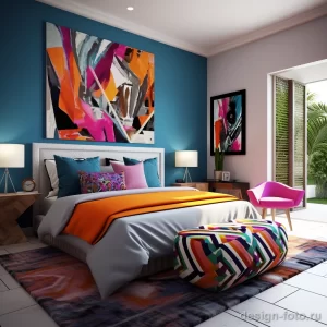 Bedroom with bold and saturated color accents for a cdad d df d badfe _1_2_3 041223 design-foto.ru