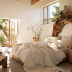 Bedroom with organic cotton linens and natural wood d d bc a da _1 041223 design-foto.ru