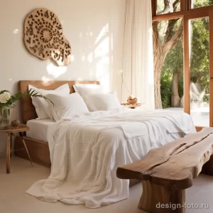 Bedroom with organic cotton linens and natural wood d d bc a da _1_2 041223 design-foto.ru