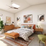 Bedroom with retro decor and mid century modern furn fd ee db be aee 041223 design-foto.ru