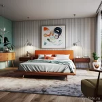 Bedroom with retro decor and mid century modern furn fd ee db be aee _1_2 041223 design-foto.ru