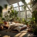 Biophilic design bedroom with indoor plants and natu edf b e aab bbab _1_2_3 041223 design-foto.ru