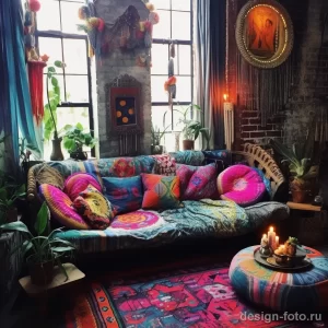 Bohemian style lounge with an eclectic mix of patter eebf a a ac e 041223 design-foto.ru