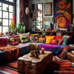 Bohemian style lounge with an eclectic mix of patter eebf a a ac e _1 041223 design-foto.ru