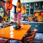 Bold and colorful maximalist kitchen with unique art da c f b bba _1 041223 design-foto.ru