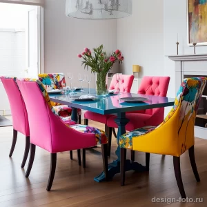 Brightly upholstered dining chairs in a modern dinin aaedf ce f b bb _1_2 071223 design-foto.ru