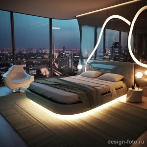 Contemporary bedroom with futuristic bed and lightin deec fa d b feaade 071223 design-foto.ru
