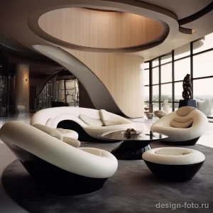 Curved furniture pieces in a contemporary lounge fadb ddb a dadc _1_2 041223 design-foto.ru