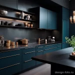 Dark kitchen with bold cabinet colors and modern des cea cdd ea ccd 041223 design-foto.ru