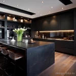 Dark kitchen with bold cabinet colors and modern des cea cdd ea ccd _1_2_3 041223 design-foto.ru