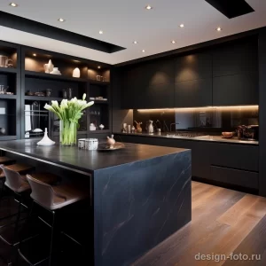 Dark kitchen with bold cabinet colors and modern des cea cdd ea ccd _1_2_3 041223 design-foto.ru