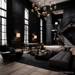 Dramatic interior with black accents and high contra aad c cb bb db _1 041223 design-foto.ru