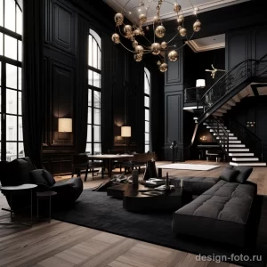 Dramatic interior with black accents and high contra aad c cb bb db _1 041223 design-foto.ru