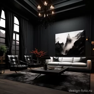 Dramatic interior with black accents and high contra aad c cb bb db _1_2_3 041223 design-foto.ru