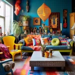 Eclectic mix of bright furniture in a bohemian loung aea ec a cbc _1_2_3 071223 design-foto.ru