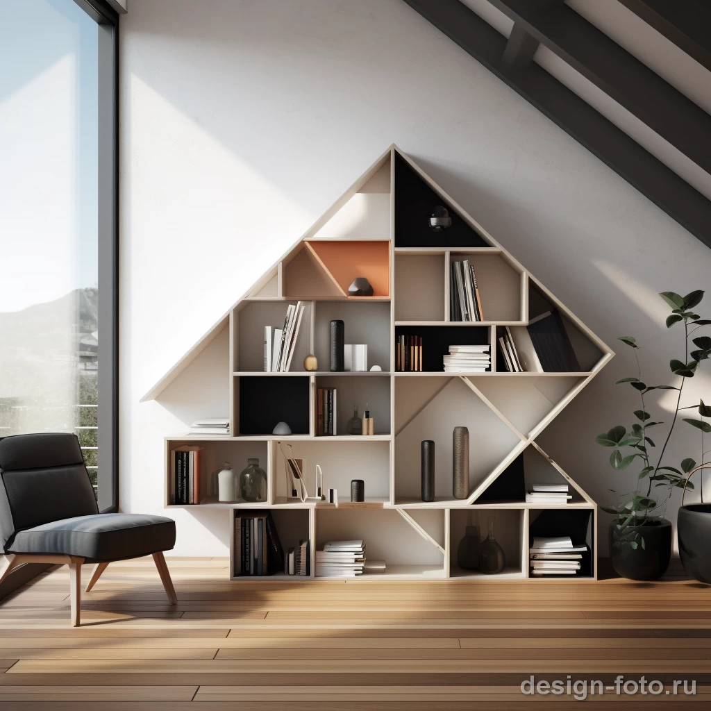 Уютный уголок для чтения в мансардной комнате