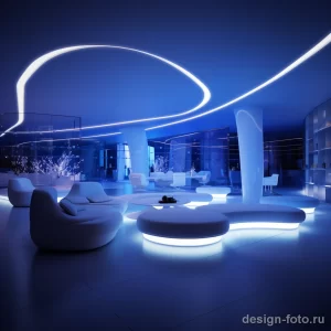 Futuristic lounge area with LED lighting and modern cbbe ca e a df _1_2 071223 design-foto.ru