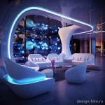 Futuristic lounge area with LED lighting and modern cbbe ca e a df _1_2_3 071223 design-foto.ru