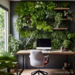 Home office with a green living wall and plant decor aa cee eec bcd caabc _1 041223 design-foto.ru