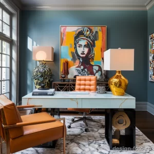 Home office with eclectic art furniture and color sc cffbf c a e 041223 design-foto.ru