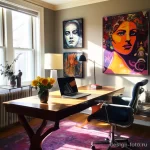 Home office with eclectic art furniture and color sc cffbf c a e _1 041223 design-foto.ru