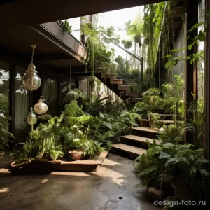 Indoor garden with a variety of green plants and nat cfa a cea af edfabddea _1 041223 design-foto.ru