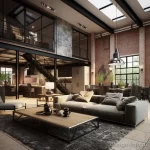 Industrial style loft with exposed brick and metal e ecbb bc fe aef fbb 041223 design-foto.ru