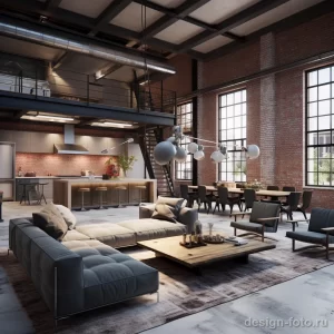 Industrial style loft with exposed brick and metal e ecbb bc fe aef fbb _1_2_3 041223 design-foto.ru