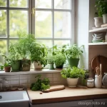 Kitchen with herb garden and small potted plants on cda b e eac fcdf _1_2_3 041223 design-foto.ru