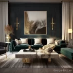 Luxurious living room with velvet upholstery and ric da d eca _1 041223 design-foto.ru